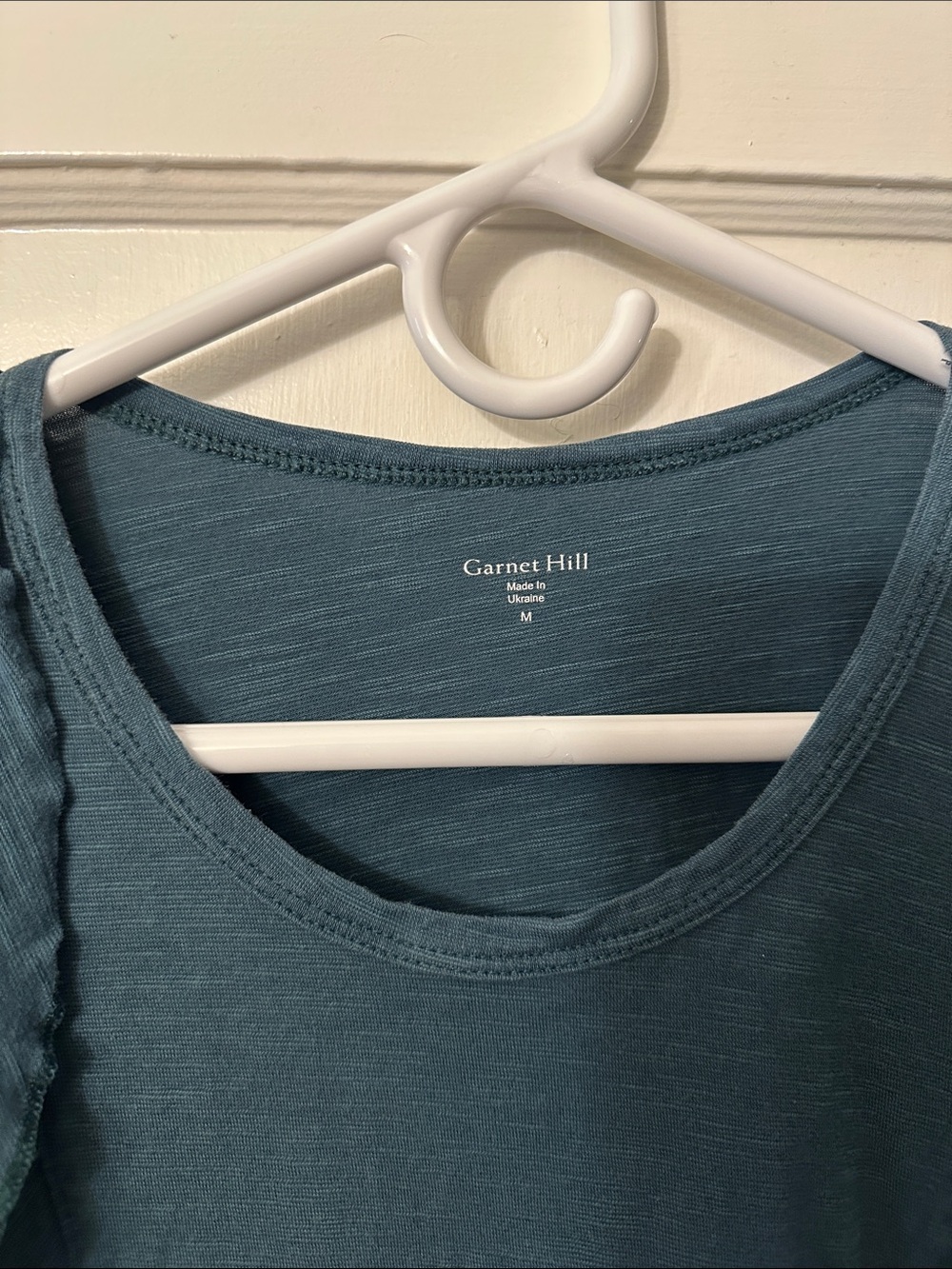 Garnet Hill Teal Ruffle Sleeve Women's Top - Medium - Picture 4 of 7